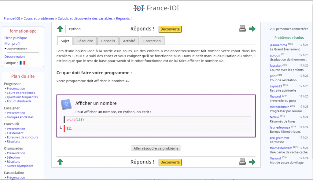 France IOI, apprendre à coder en s'amusant